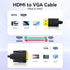 6ft 1080P PS4, 1.8M) HDMI to VGA Cable HD Video Converter Cord for Laptop, TV Box, Monitor, Projector (Black