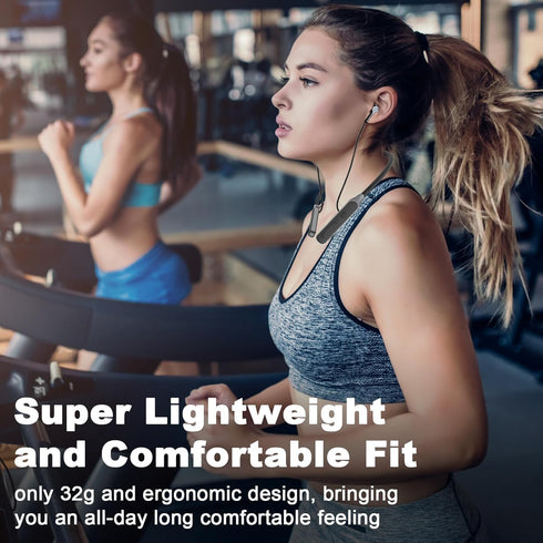 Bluetooth Neckband Headphones, Wireless Earphones with 30H Playtime, IPX5 Waterproof Noise Isolation for Sports,
