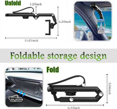 VKQTS 360 180 Sun Visor Phone Holder for Car with Swivel Design,Foldable Sunvisor Phone Holder for Car with Adjustable