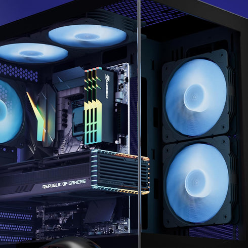 Vetroo SA-140 Black 140mm Addressable RGB & PWM Computer Cooling Fans with Controller Low Noise High Performance