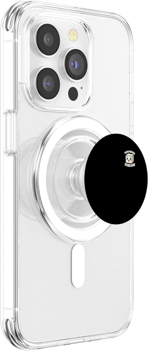Tofu Never Screams Vegan Tofu Never Screams Minimalist Vegan PopSockets MagSafe PopGrip for iPhone