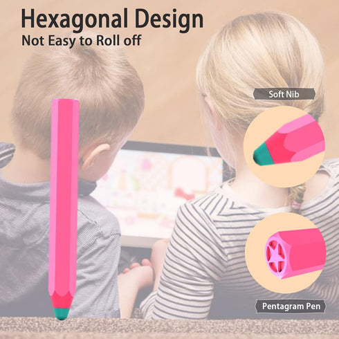 Kids Stylus Pens for Touch Screens, Kenkor Crayon Pencil Shape Universal Capacitive Stylus for iPad/iPhone/Android