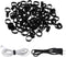 200 Pieces 0.5 Inch Small Elastic Silicone Rubber Bands, Strong Black Rubberbands for Wire and Cable Wrapping