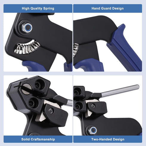 Metal Zip Tie Tool, Adjustable Fastening and Cutting Stainless Steel Cable Tie Gun with 150pcs Metal Zip Ties