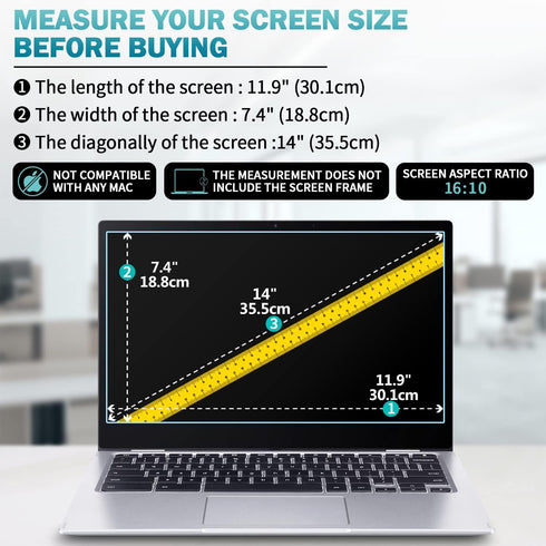 2-Pack 14 inch 14" 3 5 16:10 F FORITO Anti Blue Light Laptop Screen Protector, Compatible with Acer Swift X/Swift