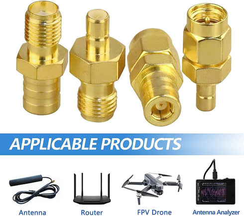TUOLNK 4PCS SMA to SMB Radio Antenna Coax Adapter, SMA Male/Female to SMB Male/Female Coax Connector