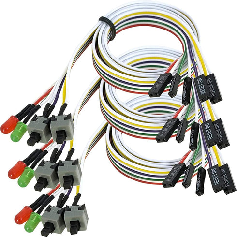 ThtRht 3 Pack Desktop Computer PC Case Power Supply On Off Reset Push