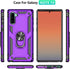for Samsung Galaxy Note 10 Case, Military-Grade Metal Ring Holder Kickstand, Shockproof Cover for Note10, Purple