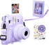 Glitter Clear Case for Fujifilm/Polaroid Instax Mini 12 Instant Camera, Upgraded Glitter Case with Accessories - Purple