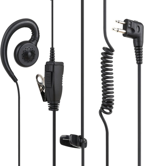 Walkie Talkie Swivel Earpiece with Microphone and PTT, Compatible with Motorola CLS1410, CLS1100 (1 Pack)