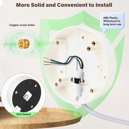 Power Cable and Plug-in Mount for Floodlight Cams, Compatible with Floodlight Cam Wired Pro/Plus, 20ft Weatherproof