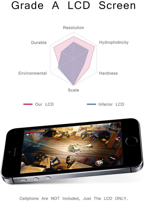 ZTR iPhone 7 Plus 5.5 inch LCD Glass Screen Display Replacement Assembly Full Frame Set (Black)