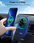 Magnetic Wireless Car Charger Compatible with iPhone 14/13/12 Series, Fast Charging Air Vent Phone Holder, Blue