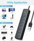 PHIXERO 7 Port USB Hub with 1.6FT Long Cable, Multi USB Port Hub, USB Extension Hub for Laptop, Compatible with USB