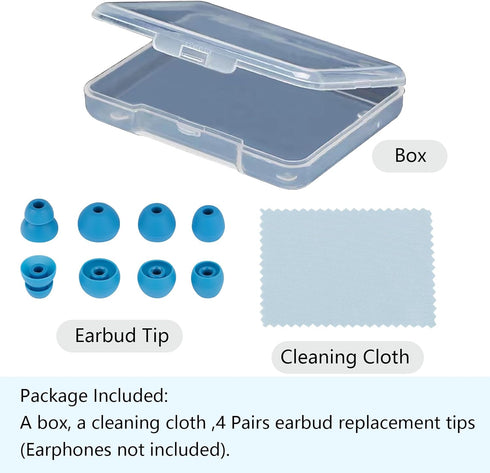 Earbud Replacement Tips - Silicone Tips Compatible with Powerbeats Pro and Beats Wireless Earphones (4 Pairs Blue)
