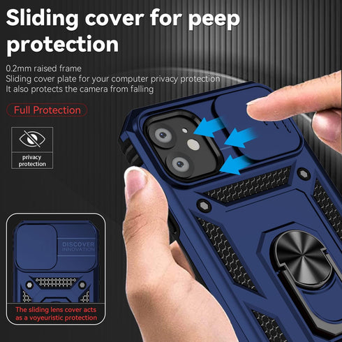 iPhone 11 Case with Screen Protectors and Camera Cover, Military Grade 16ft Drop Tested Cover with Magnetic Kickstand,