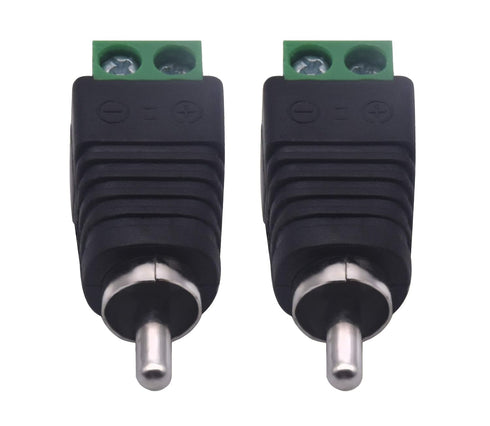 RCA Plugs for Speaker Wire, RCA to AV Screw Terminal Connector, Solderless Adapter for Audio/Video
