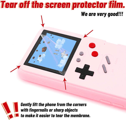 Game Console Case for iPhone, Retro Protective Cover with 36 Small Games, Full Color Display, Video Game Case for