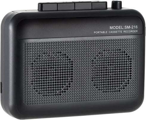 Portable Cassette Player Recorder with Bluetooth Transmitter, Walkman with Headphone Jack, Powered by AC or AA