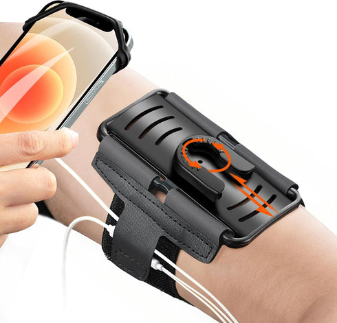 Cell Phone Running Armband - 360° Rotatable Detachable Arm Band for iPhone 16 15 14 13 12 Pro Max Plus, Samsung Galaxy