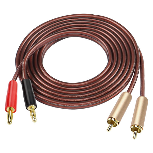 MEIRIYFA 2RCA to 2 Banana Plugs Speaker Wire, Dual Banana Plug to RCA Male, 2M
