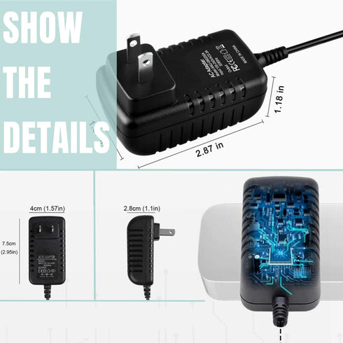 SLLEA MX10 7 3D 4K AC Adapter Charger Replacement for Android TV Box Media Player Power Cord Mains