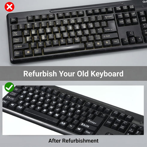 SynHHergyx 3 Keyboard Letter Stickers, Pcs Universal English Keyboard Stickers Replacement Matte Black Background