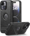 Leather Case for iPhone 14 Plus, Slim Protective with Kickstand, Built-in Invisible Stand, Black