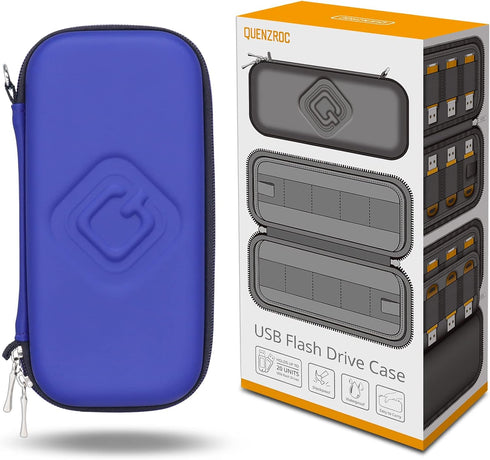 USB Flash Drives Case Organizer, Portable Hard Shell Storage Box for 20 Thumb Drives USB Sticks