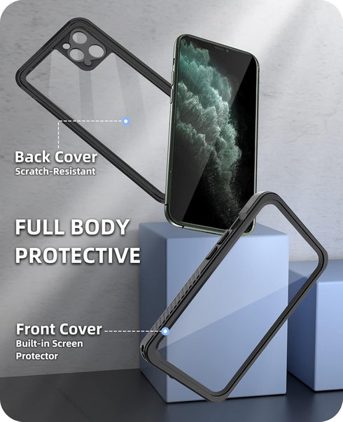 WIFORT Waterproof Case for iPhone 11 Pro - Certified Water Proof & Military Protection with Built-in Screen Protector