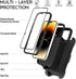 for iPhone 14 Pro Max Case 6.7" with Belt Clip Holster Kickstand, 2 Screen Protector & 2 Camera Lens Protector, Heavy Duty Full Body Protection Phone Case(Belt Clip,Black)