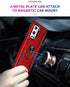Military Grade Shockproof Case for Oneplus 9 Pro, 360 Metal Rotating Ring Kickstand Holder, Heavy Duty Red