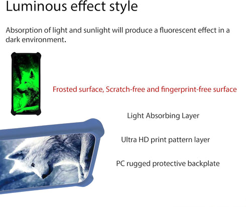 jioeuinly Luminous Effect Case for Nuu B10, Compatible with Tempered Glass Screen Protector, Hard PC + Soft Silicone