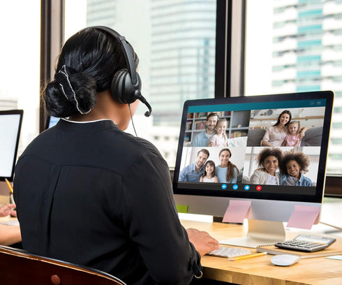 Aluratek Wired USB Stereo Headset with Noise Cancelling Boom Mic for Distance Learning, Zoom, Gaming, Music Play & More