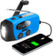 Emergency Hand Crank Radio with LED Flashlight, AM/FM Portable Weather Radio, 2000mAh Power Bank Phone Charger (Blue)