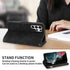 ZZXX Wallet Case for Samsung Galaxy S22 Ultra, Premium Soft PU Leather Zipper Flip Folio with Card Slot, Black