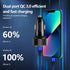 USB C Car Charger 48W, Fast Car Charger Adapter with 60W Type C Fast Charging Cable, Dual USB Port PD30W & QC3.0 18W