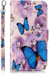 JanCalm Compatible with iPhone 11 Wallet Case, Floral Pattern Premium PU Leather Flip Cover with Wrist Strap
