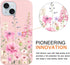 lioscre 2 Pack 15 6.1'', Cute Floral Phone Case for iPhone Flower Pattern Print Aesthetic Design Soft Pink Silicone