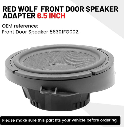 RED WOLF Front Door Speaker Adapter, 6.5 Inch for 2008-2020 Subaru Forester, Impreza, Outback, WRX/STI