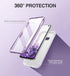 SURITCH 360 Protective Case for Samsung Galaxy S10e, Matte Purple, Rugged Hybrid Bumper, Built-in Screen Protector,