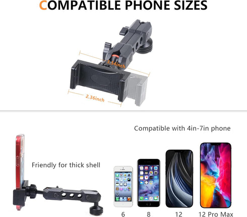 Dash Phone Mount Holder for 2021-2024 Ford Bronco, 2/4 Door Interior Accessories, 360° Adjustable Aluminum Smartphone