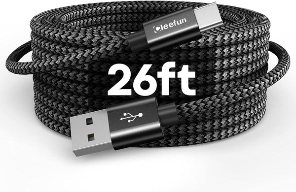 CLEEFUN Extra Long USB C Cable, 26ft / 8M, USB to USB