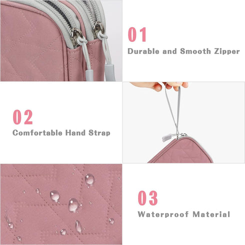 FYY Electronic Organizer, Portable Travel Cable Organizer Bag Pouch, Waterproof Double Layers All-in-One Storage for