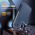 Diaclara iPhone 15 Pro Max Case - Dark Blue, Military Grade Drop Protection, Anti-Spy Privacy Screen Protector, Heavy