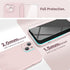SURPHY Compatible with iPhone 13 Mini Case with Screen Protector, Liquid Silicone Phone Case 5.4 inch, Chalk Pink