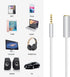 Cellet Gold Plated 3.5mm TRRS Male to Female Audio Adapter, 6 Inch, White