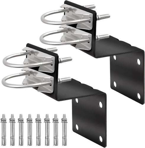 XRDS-RF Antenna Mount Kits - Black-Coated Pole Mount Bracket with Double U-Bolts