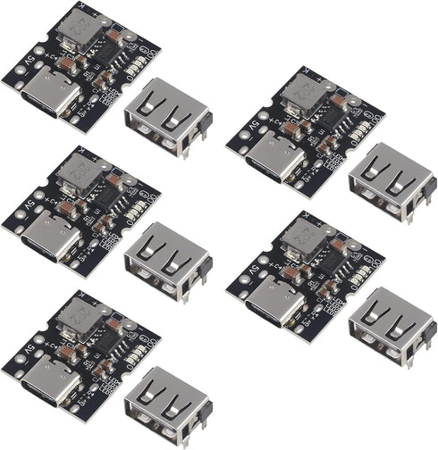 5pcs Type-C USB 5V 2A Boost Converter Step-Up Power Module for DIY (Not Welded)