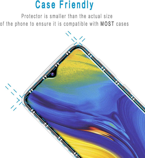 HPTech Tempered Glass Screen Protector for Samsung Galaxy A20, Easy Install, Bubble-Free, 2-Pack.